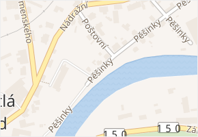 Pěšinky v obci Světlá nad Sázavou - mapa ulice