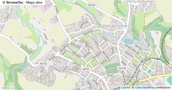 U Stromečku - mapa ulice