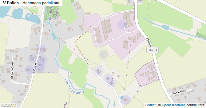 V Polích - mapa podnikání