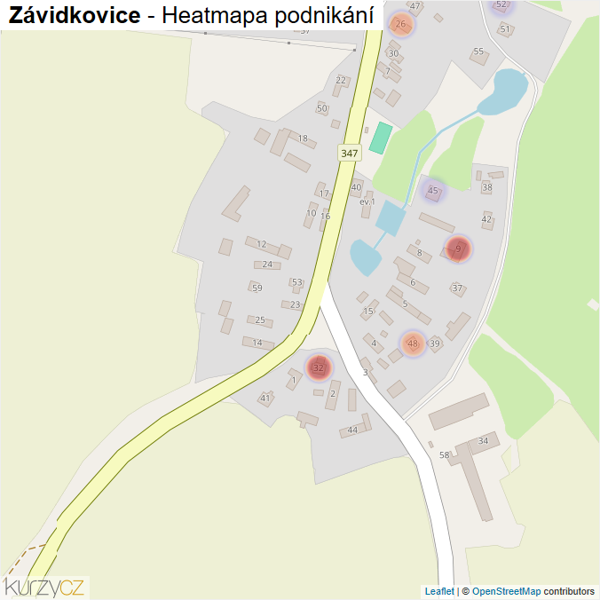 Mapa Závidkovice - Firmy v části obce.