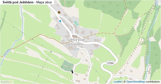 Světlá pod Ještědem - mapa obce