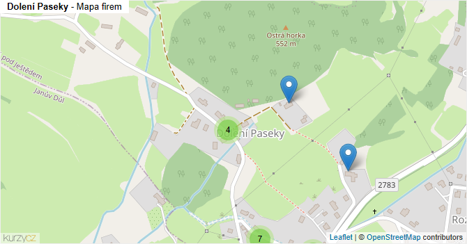 Dolení Paseky - mapa firem