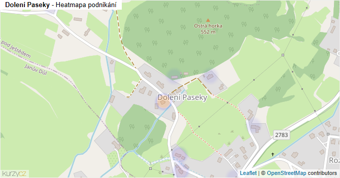 Dolení Paseky - mapa podnikání