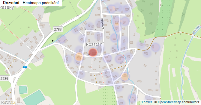 Rozstání - mapa podnikání