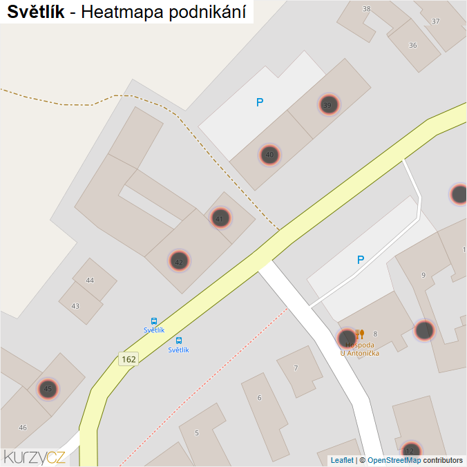Mapa Světlík - Firmy v obci.