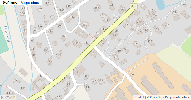 Světnov - mapa obce