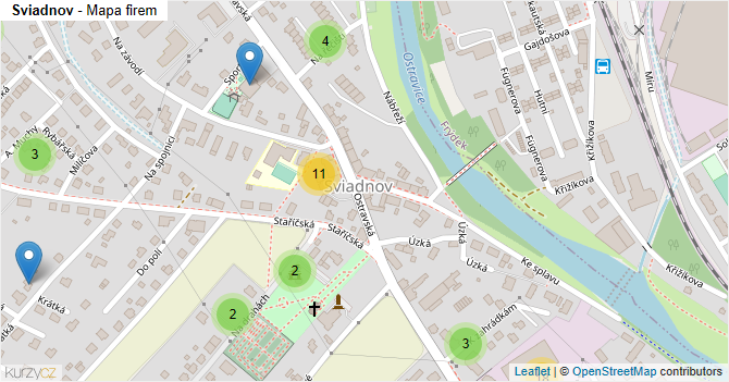 Sviadnov - mapa firem