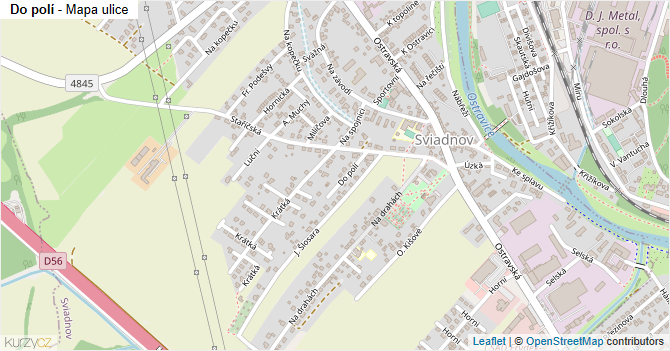 Do polí - mapa ulice