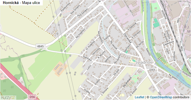 Hornická - mapa ulice