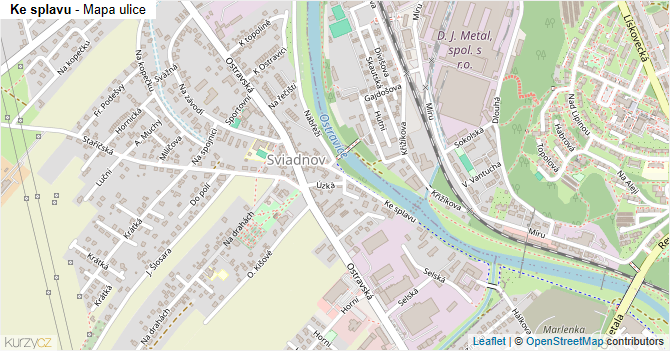 Ke splavu - mapa ulice