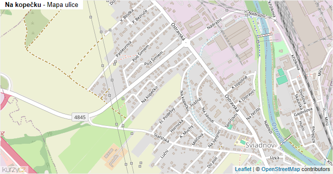 Na kopečku - mapa ulice