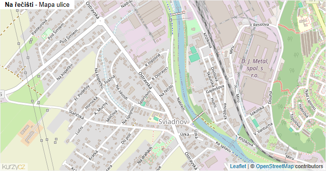 Na řečišti - mapa ulice