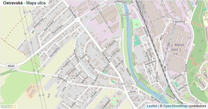 Ostravská - mapa ulice