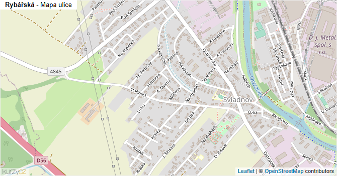 Rybářská - mapa ulice