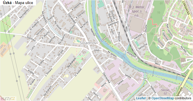 Úzká - mapa ulice
