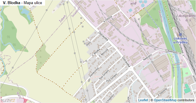 V. Blodka - mapa ulice
