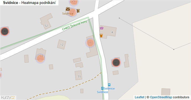 Svídnice - mapa podnikání