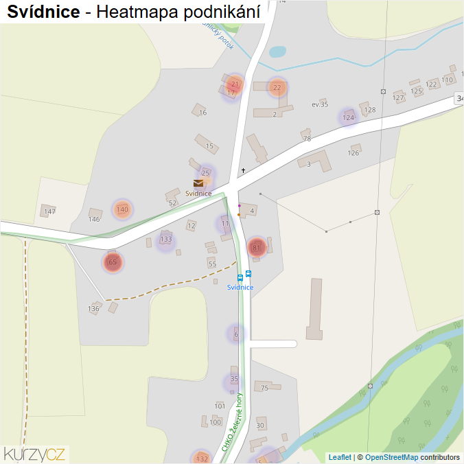 Mapa Svídnice - Firmy v části obce.