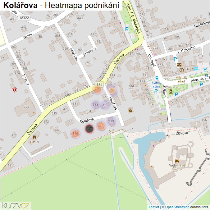 Mapa Kolářova - Firmy v ulici.