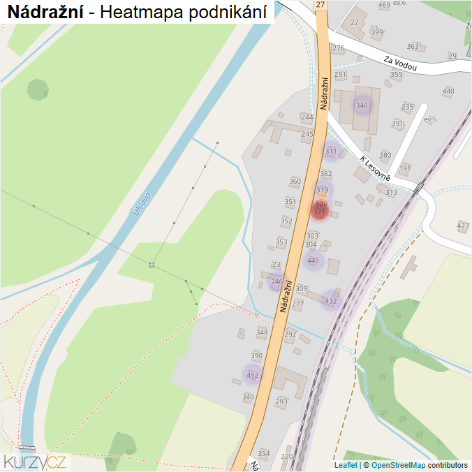 Mapa Nádražní - Firmy v ulici.