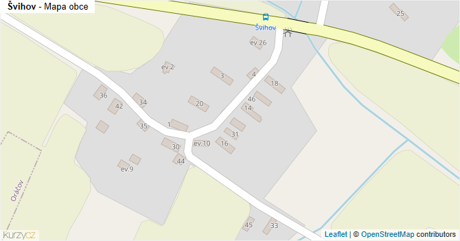 Švihov - mapa obce