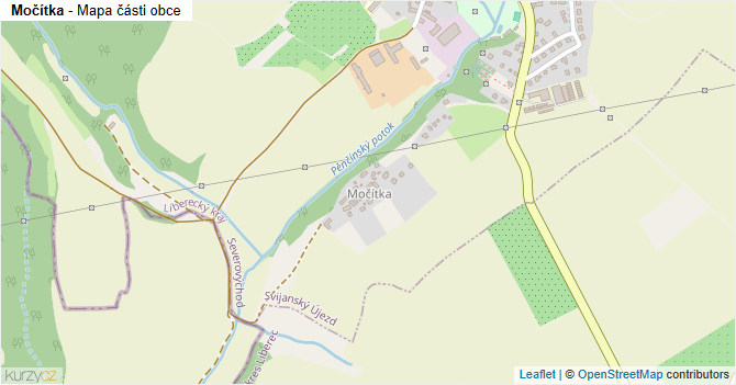Močítka - mapa části obce