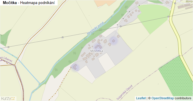 Močítka - mapa podnikání