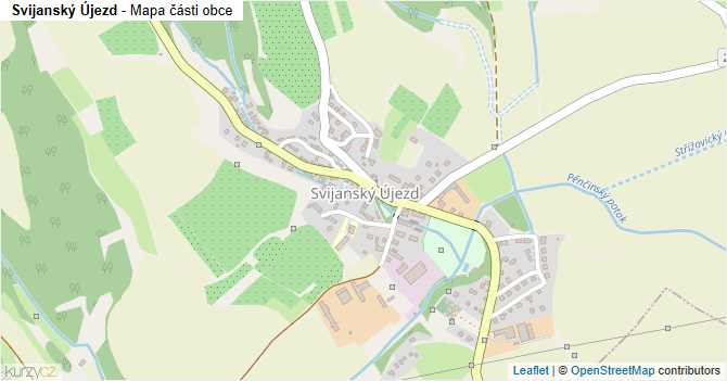 Svijanský Újezd - mapa části obce