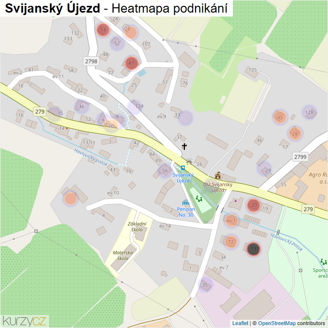Mapa Svijanský Újezd - Firmy v části obce.