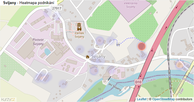 Svijany - mapa podnikání