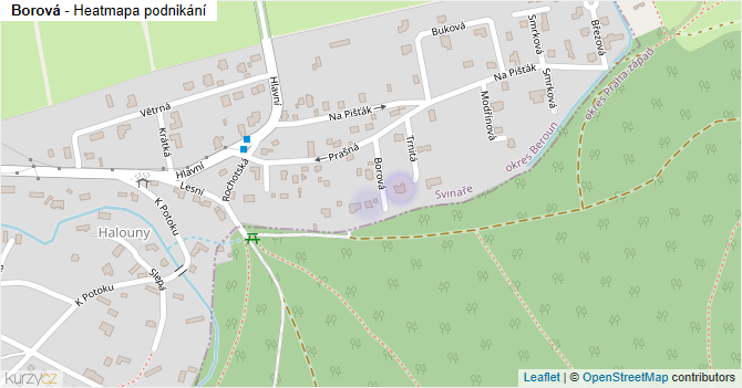 Borová - mapa podnikání