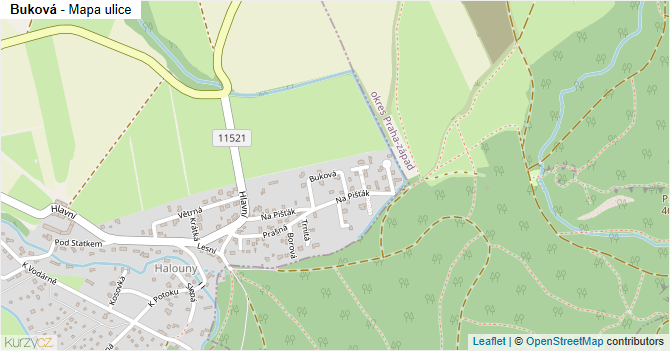 Buková - mapa ulice