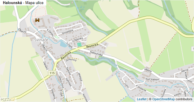 Halounská - mapa ulice