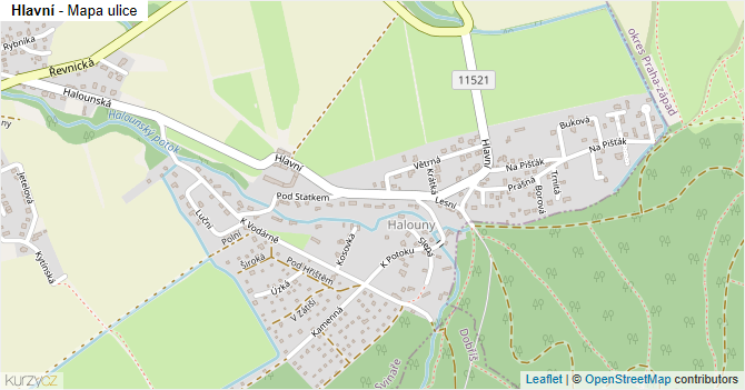 Hlavní - mapa ulice