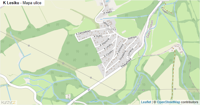 K Lesíku - mapa ulice