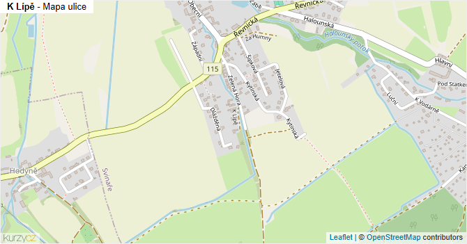 K Lípě - mapa ulice