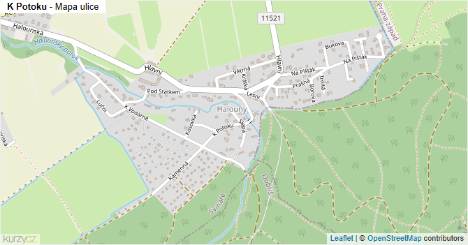 K Potoku - mapa ulice