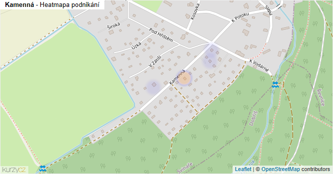 Kamenná - mapa podnikání