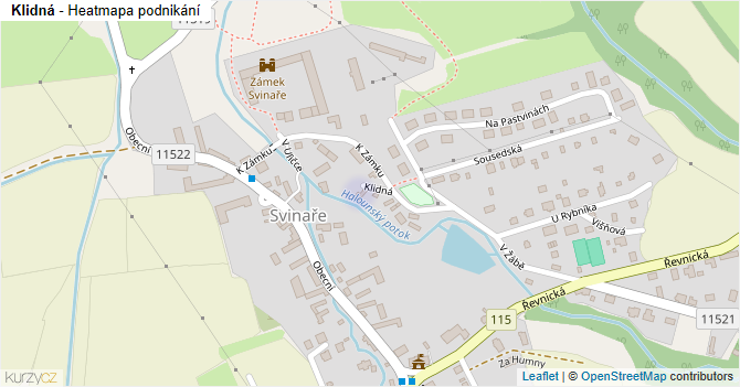 Klidná - mapa podnikání