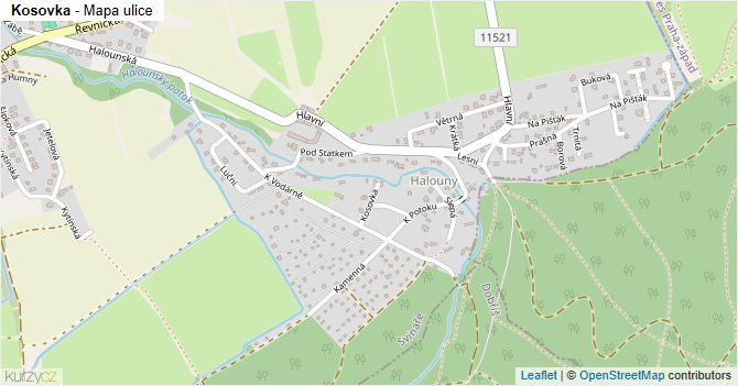 Kosovka - mapa ulice