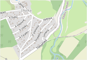Lomená v obci Svinaře - mapa ulice
