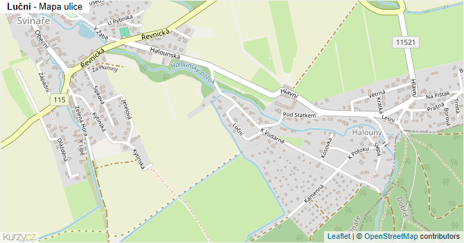 Luční - mapa ulice