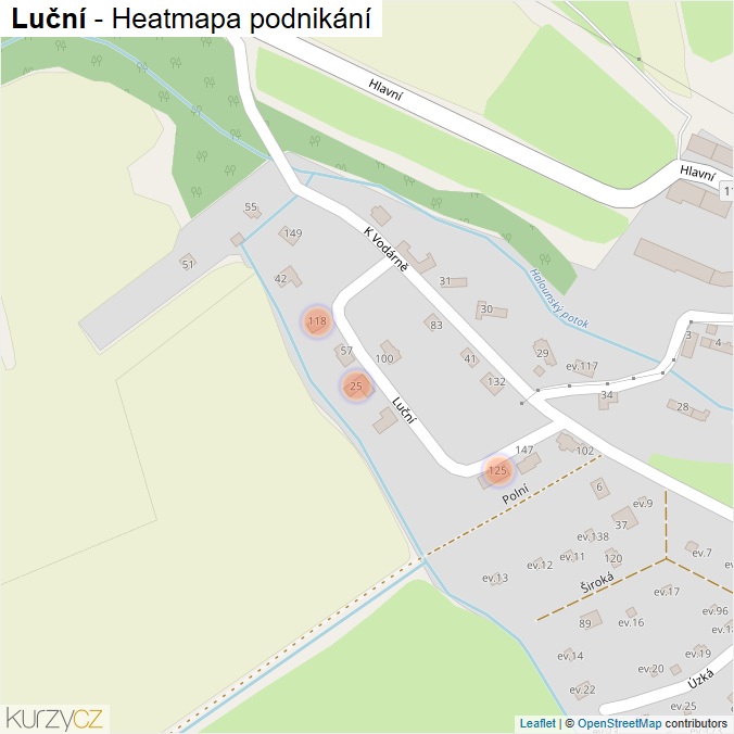 Mapa Luční - Firmy v ulici.