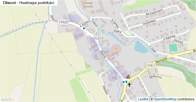 Obecní - mapa podnikání