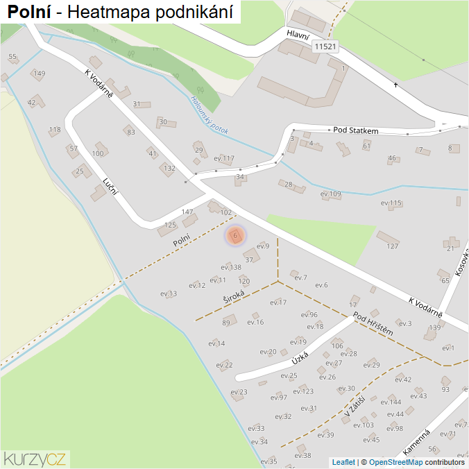 Mapa Polní - Firmy v ulici.