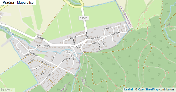 Prašná - mapa ulice
