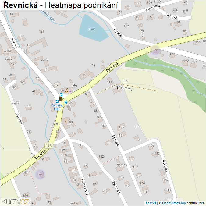 Mapa Řevnická - Firmy v ulici.