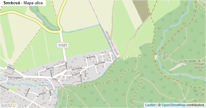 Smrková - mapa ulice