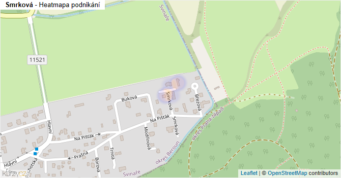 Smrková - mapa podnikání