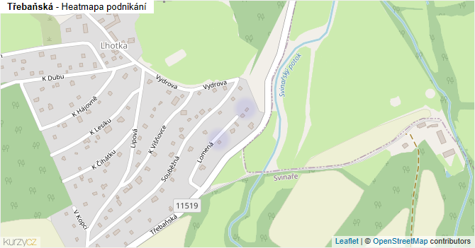 Třebaňská - mapa podnikání
